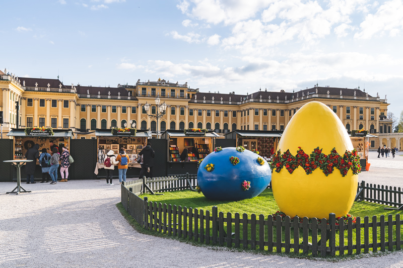 trhy pred zamkom Schönbrunn vo viedni