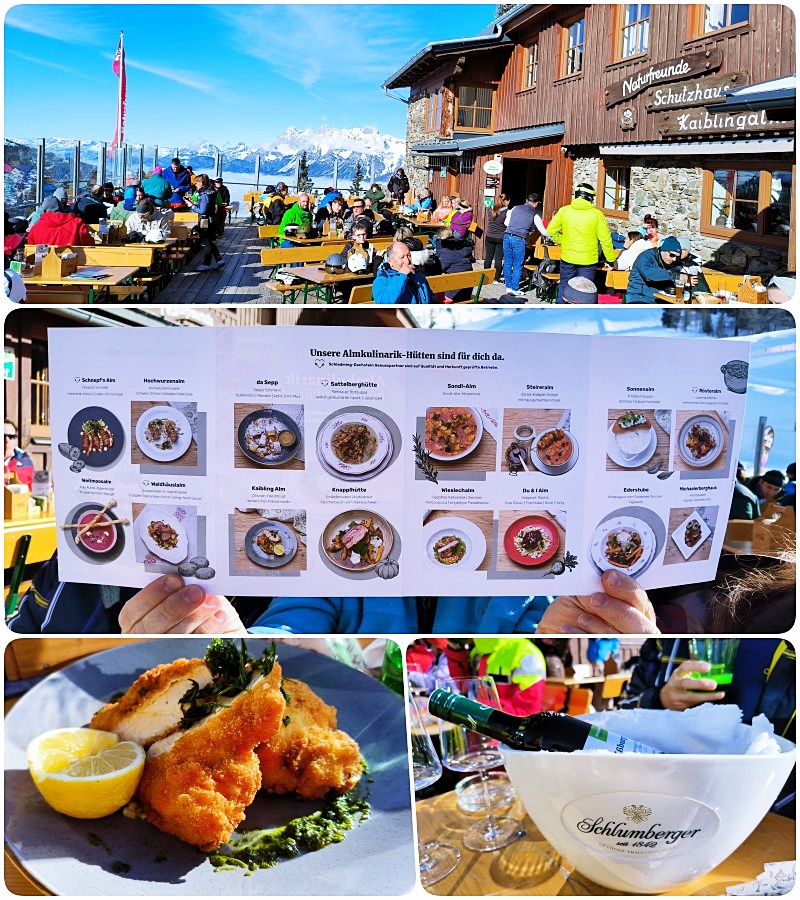Schladming,ski amade,restauracia,obed,vino