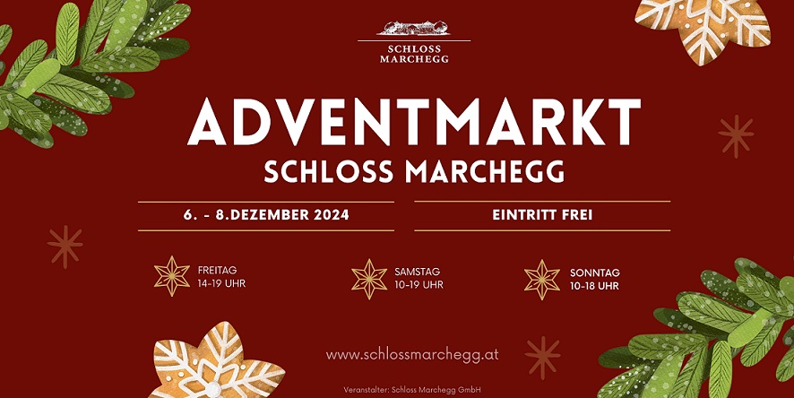 plagat k akcii schloss marchegg, vianocne trhy